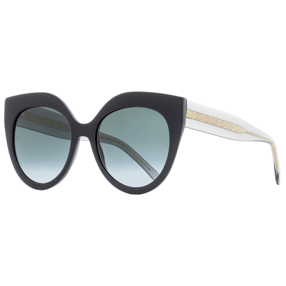 Elie Saab Cat Eye Sunglasses ES081/S 8079O Black/Transparent Gray 55mm